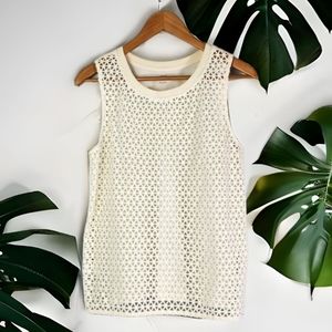 LOFT ivory crochet top